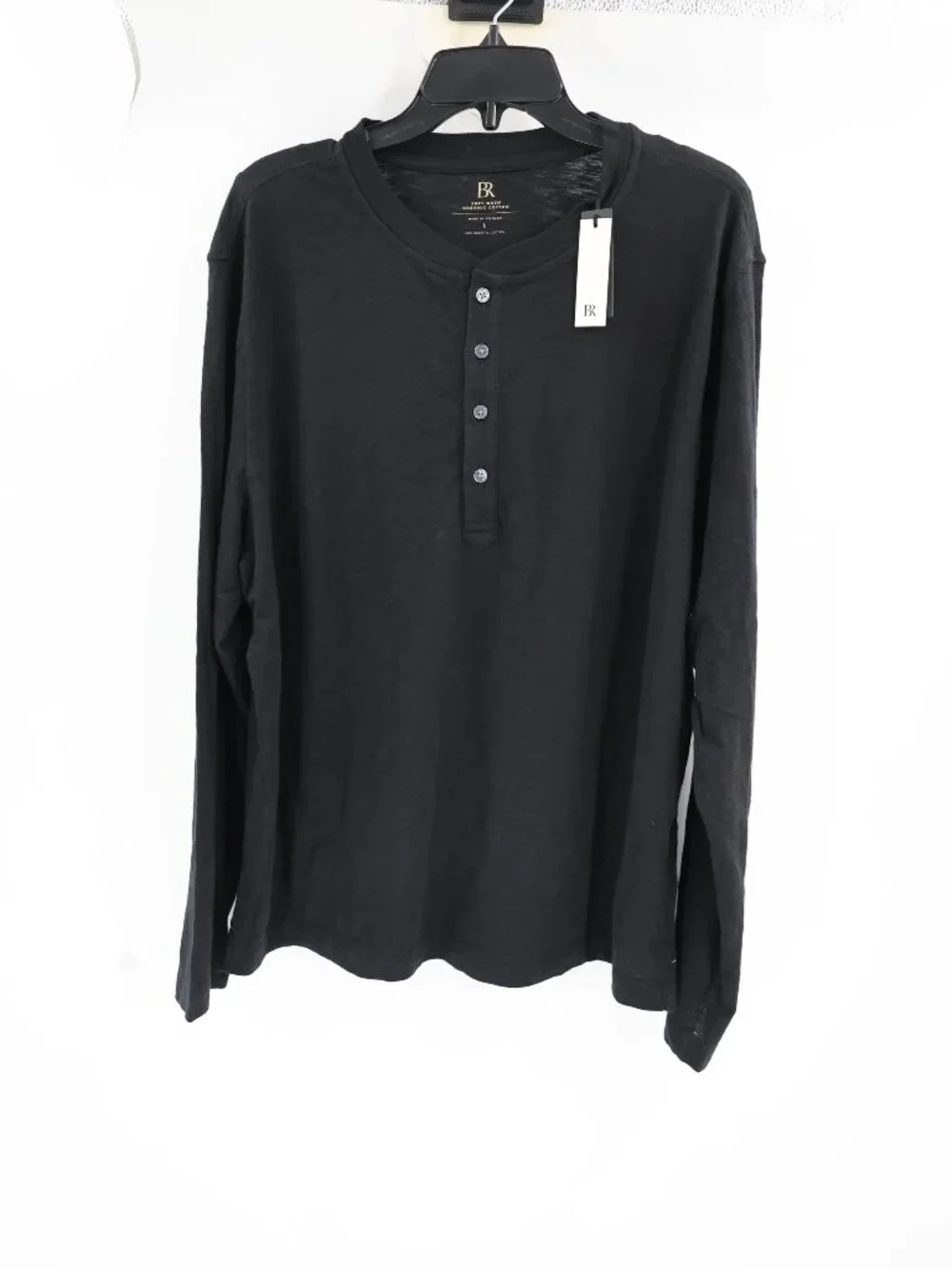 NWT Banana Republic Henley Shirt Mens Large Soft Wash Organic Cotton Long Sleeve